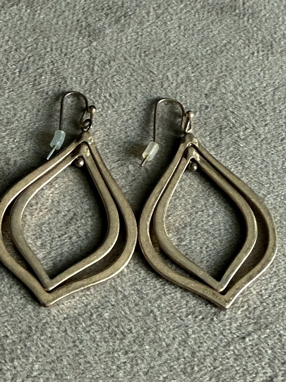 Silver-Tone Layered Teardrop Dangle Earrings